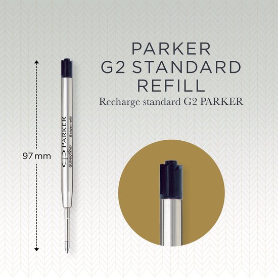 Parker Quinkflow recharge pour stylo à bille, moyen, noir, blister