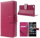 Huawei P8 Hoesje Met Pasjeshouder Bookcase Roze