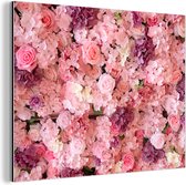 Décoration murale Métal - Peinture Aluminium Industrielle - Fleurs - Roses - Roses - 40x30 cm - Dibond - Photo sur aluminium - Décoration murale industrielle - Pour le salon / chambre