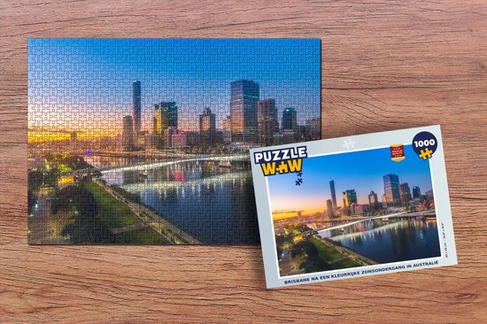 Puzzle Brisbane après un coucher de soleil coloré en Australie - Puzzle - Puzzle 1000 pièces adultes