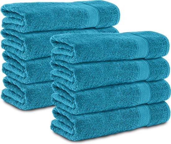 Komfortec 8x Handdoek 50x100 - 100% Katoen – Handdoekenset - Zacht - Turquoise