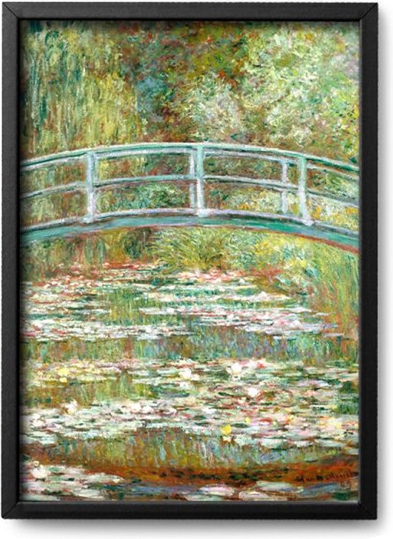 Affiche Claude Monet - A4 - 21 x 30 cm - Cadre inclus ( Aluminium Zwart )