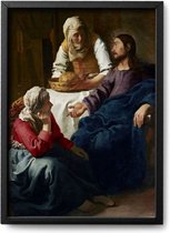 Poster Johannes Vermeer - A4 - 21 x 30 cm - Inclusief lijst (Zwart Aluminium)