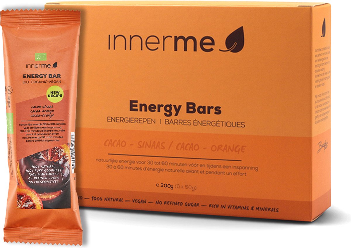 Innerme Energy Bars 'Cacao-Sinaas' - bio & vegan sportreep - 6 energierepen 40g