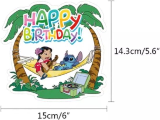 Stitch Taart Versiering - Taarttopper-verjaardag-kinderfeest | bol.com