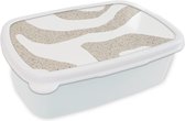 Broodtrommel Wit - Lunchbox - Brooddoos - Abstract - Glitter - Design - 18x12x6 cm - Volwassenen