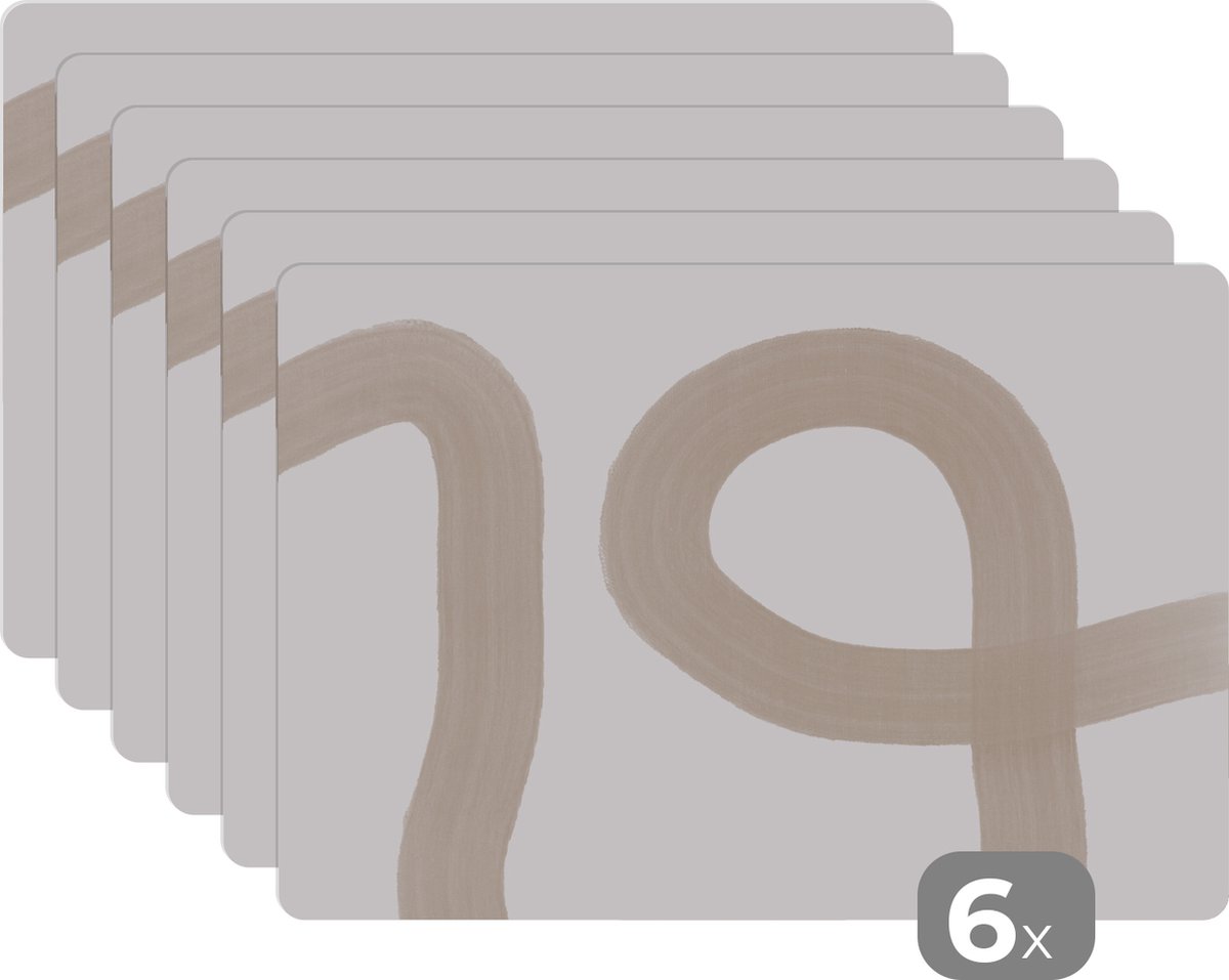 Placemat - Pastel - Abstract - Design - Onderleggers - Placemats - 45x30 cm - 6 stuks