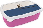 Broodtrommel Roze - Lunchbox - Brooddoos - Vrouw - Complimenten - Abstract - 18x12x6 cm - Kinderen - Meisje