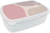 Broodtrommel Wit - Lunchbox - Brooddoos - Design - Pastel - Minimalisme - 18x12x6 cm - Volwassenen