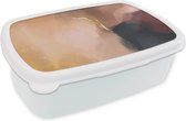 Broodtrommel Wit - Lunchbox - Brooddoos - Abstract - Verf - Pastel - 18x12x6 cm - Volwassenen