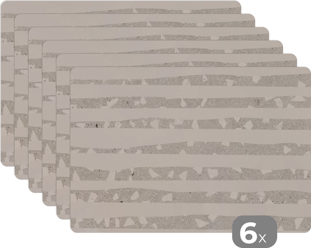 Placemat - Terrazzo - Pastel - Design - Placemats - Onderleggers - 45x30 cm - 6 stuks