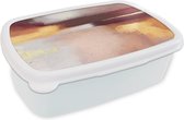 Broodtrommel Wit - Lunchbox - Brooddoos - Verf - Abstract - Pastel - 18x12x6 cm - Volwassenen