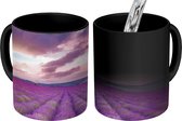 Magische Mok - Foto op Warmte Mokken - Koffiemok - Lavendel - Paars - Wolken - Bloemen - Magic Mok - Beker - 350 ML - Theemok