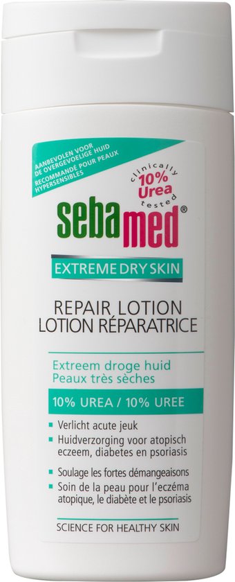 Sebamed Repear lotion 10% urea - Intensieve hydratatie - Vermindert schilfers, jeuk en roodheid van de huid - Geschikt voor atopisch eczeem, diabetes en psoriasis - Huidverzorging - 200 ml - Sebamed