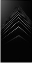 WallClassics - Poster (Mat) - Stapel Zwarte Abstracte Platen - 50x100 cm Foto op Posterpapier met een Matte look