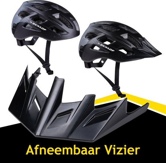 Casque de vélo Dunlop - Réglable de 58 à 61 CM - Taille L - avec LED- Siècle des Lumières - Mode 3 lumières - Zwart