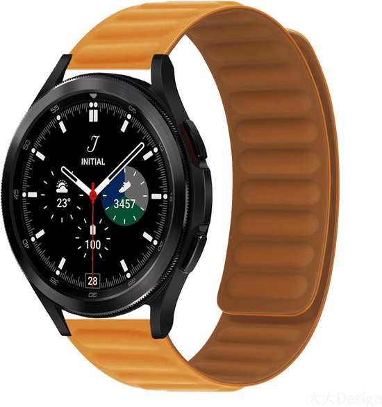 By Qubix Siliconen Loop bandje Oker Samsung Galaxy Watch 4 Classic bandje 42mm /...