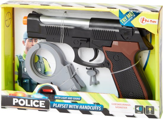 Politie Pistool met licht en geluid + handboeien (Speelgoed voor kinderen)  (18 cm) |... | bol.com
