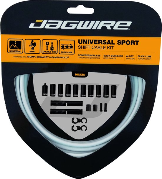 Kit Câbles & Gaines De Dérailleur Jagwire Sport Shift 2x - Compatible Shimano & SRAM - Gris