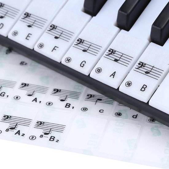 Áengus Piano / Keyboard Stickers - Autocollants de piano amovibles  transparents pour | bol