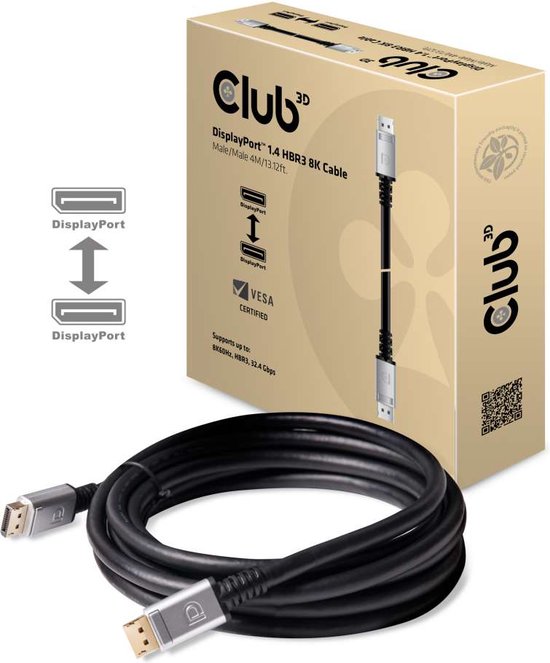 Club 3D DisplayPort 1.4 HBR3 8K kabel M/M 4m /13.12ft