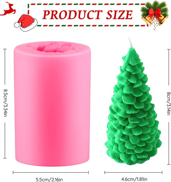 Kaars Mallen - Candle Molds , 3D kerstboom siliconen vorm,