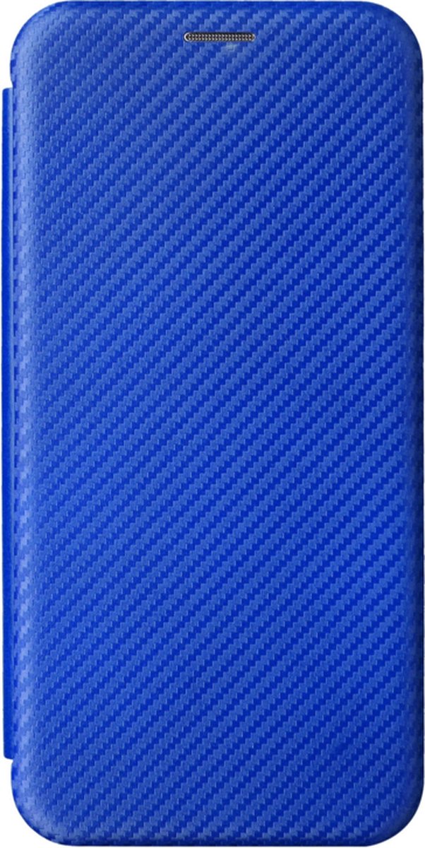 Slim Carbon Cover Hoes Etui geschikt voor iPhone 13 - 14 Blauw - Carbon