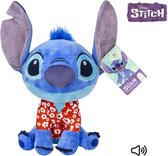 Disney - Stitch Hawaii knuffel met geluid - 30 cm - Pluche - Lilo & Stitch knuffel - Disney knuffel