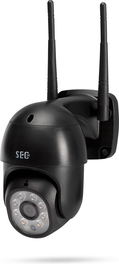 SEC24 CAM216Z Dome Camera noir - Caméra IP rotative et inclinable pour l'extérieur - FHD 1080P - Vision nocturne couleur