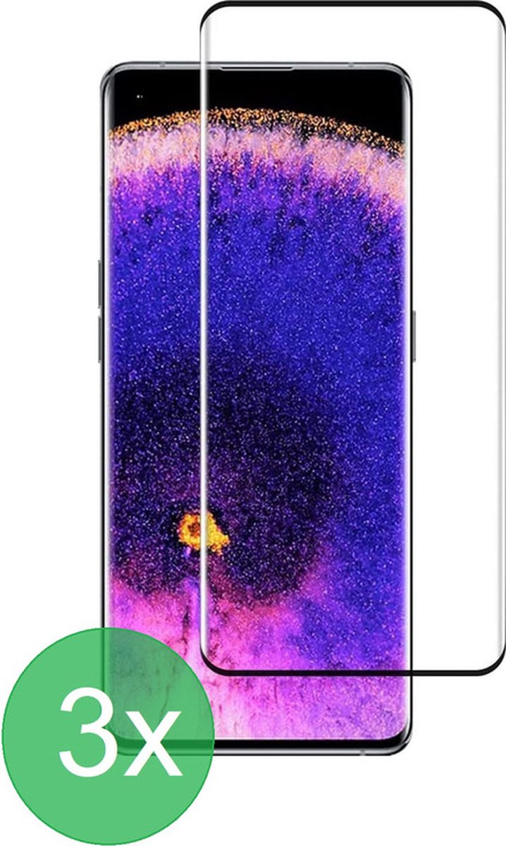 Full Screenprotector 3x  Geschikt voor Oppo Find X5 - screen protector - volledige glas - bescherming - beschermglas - ZT Accessoires