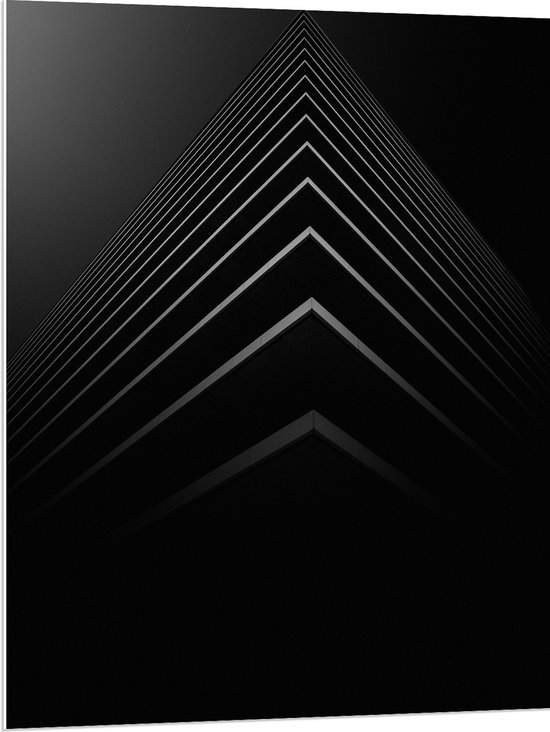 WallClassics - PVC Schuimplaat- Stapel Zwarte Abstracte Platen - 75x100 cm Foto op PVC Schuimplaat