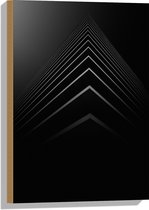 WallClassics - Hout - Stapel Zwarte Abstracte Platen - 40x60 cm - 12 mm dik - Foto op Hout (Met Ophangsysteem)