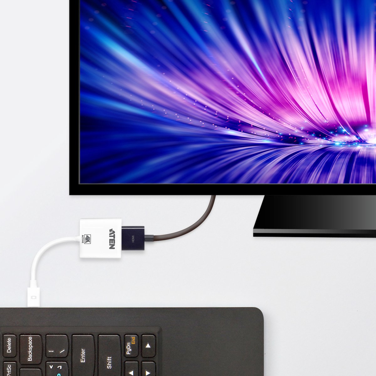 Aten VC981-AT Mini Displayport Kabel Mini-displayport Male - Hdmi-uitgang 0.15 M Wit