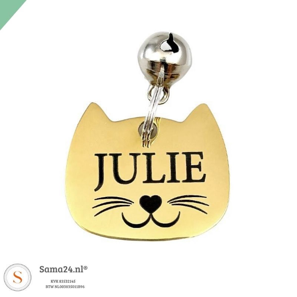 Titanium Kattenpenning Inclusief 2 Kanten Graveren Luxe Katten Titanium kattenpenning inclusief 2 kanten graveren luxe katten