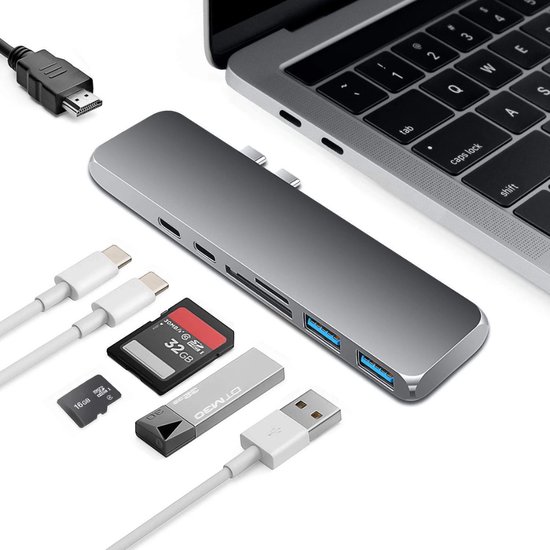 AdroitGoods 7 in 1 Usb C Hub Usb C Adapter Apple Usb naar Hdmi