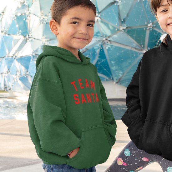 Sweat à Capuche de Noël Enfant Vert - Team Santa (9-11 Ans - TAILLE Costumes de Noël ) - Vêtements de Noël Garçons & Filles