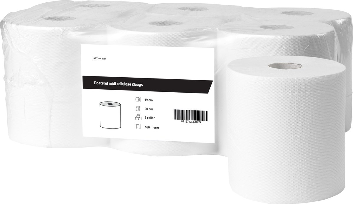 Poetsrol midi cellulose 2laags