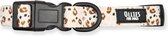 OLLIES for dogs | Halsband hond luipaard | Beige | Maat S | 28 – 43 cm | Polyester | Neopreen | Luipaardprint | Leopard | Beige, zwart, roze en cognac