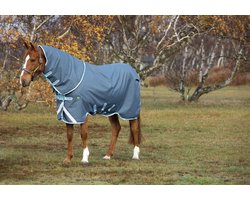 Horseware Amigo AmECO Bravo 12 Plus Turnout 250grs Outdoordeken - maat 145/198 - darkblue/skyblue