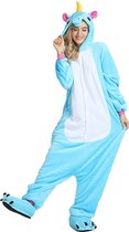 Leuke Dieren Onesie - Blauw Eenhoorn - Maat M (158-166CM) - Pyjama - Jumpsuit - Kostuums - Pyjama's - Nachtkleding - Themafeest - Verkleedkleding - Carnavalskleding - Dames - Heren- Kinderen - Volwassenen - Halloween