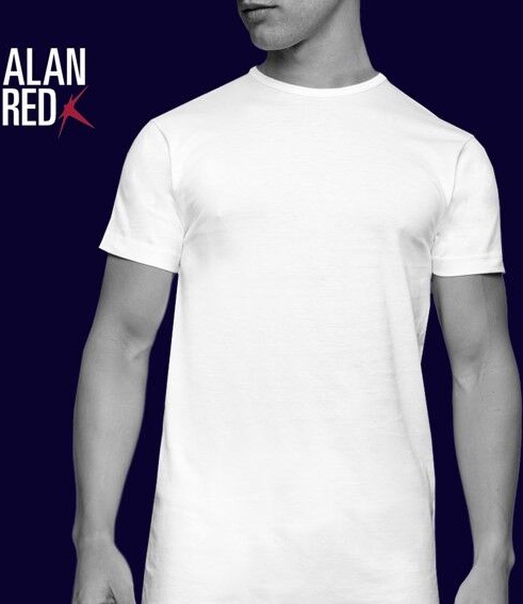 ALAN RED T-shirts Derby extra lang (4-pack) - O-hals - blauw - Maat: M |  bol.com