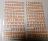2 vellen alfabet stickervellen zalm roze - letterstickers pastel - alfabetstickers pink salmon - nummers cijfers - cijferstickers - 11 mm