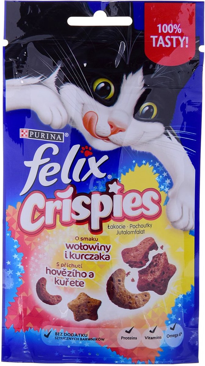 4415 Kattenvoer Purina Felix Crispies Kip Kalfsvlees 45 g