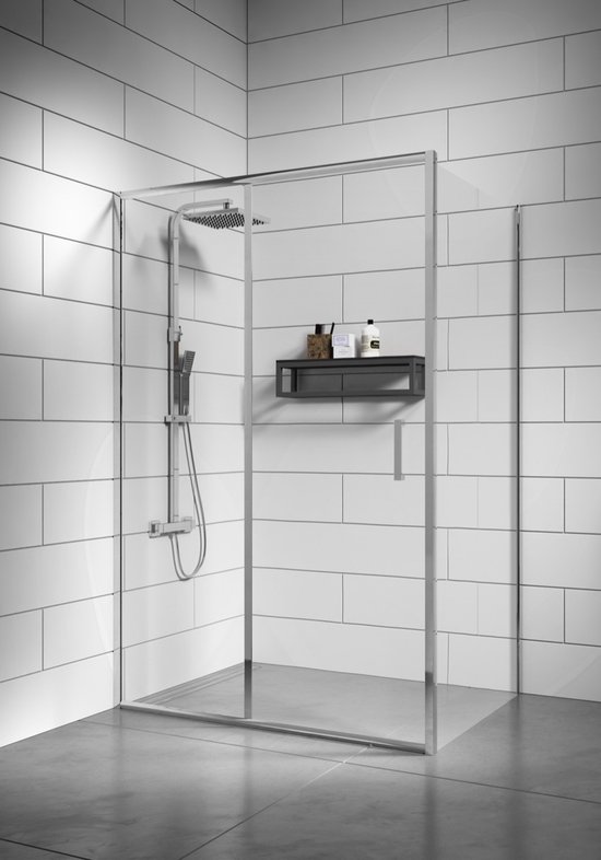 Badplaats Douchecabine Trazo 120 cm x 90 cm x 185 cm Chroom met
