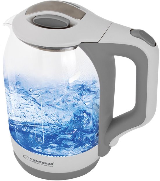 Esperanza Yukon | Glazen Waterkoker | Blauw LED | 1,7 Liter | 1500W