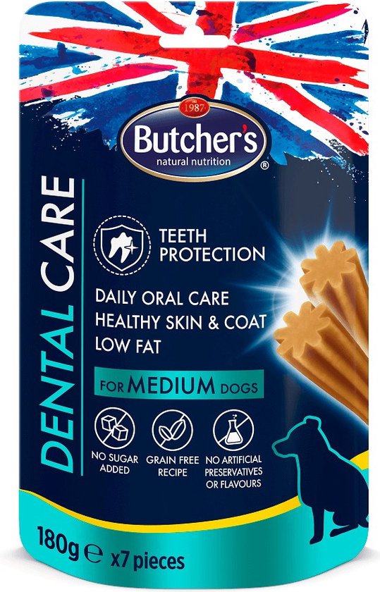Butcher's Dental Care - dental snack voor middelgrote honden - 11 x 180g
