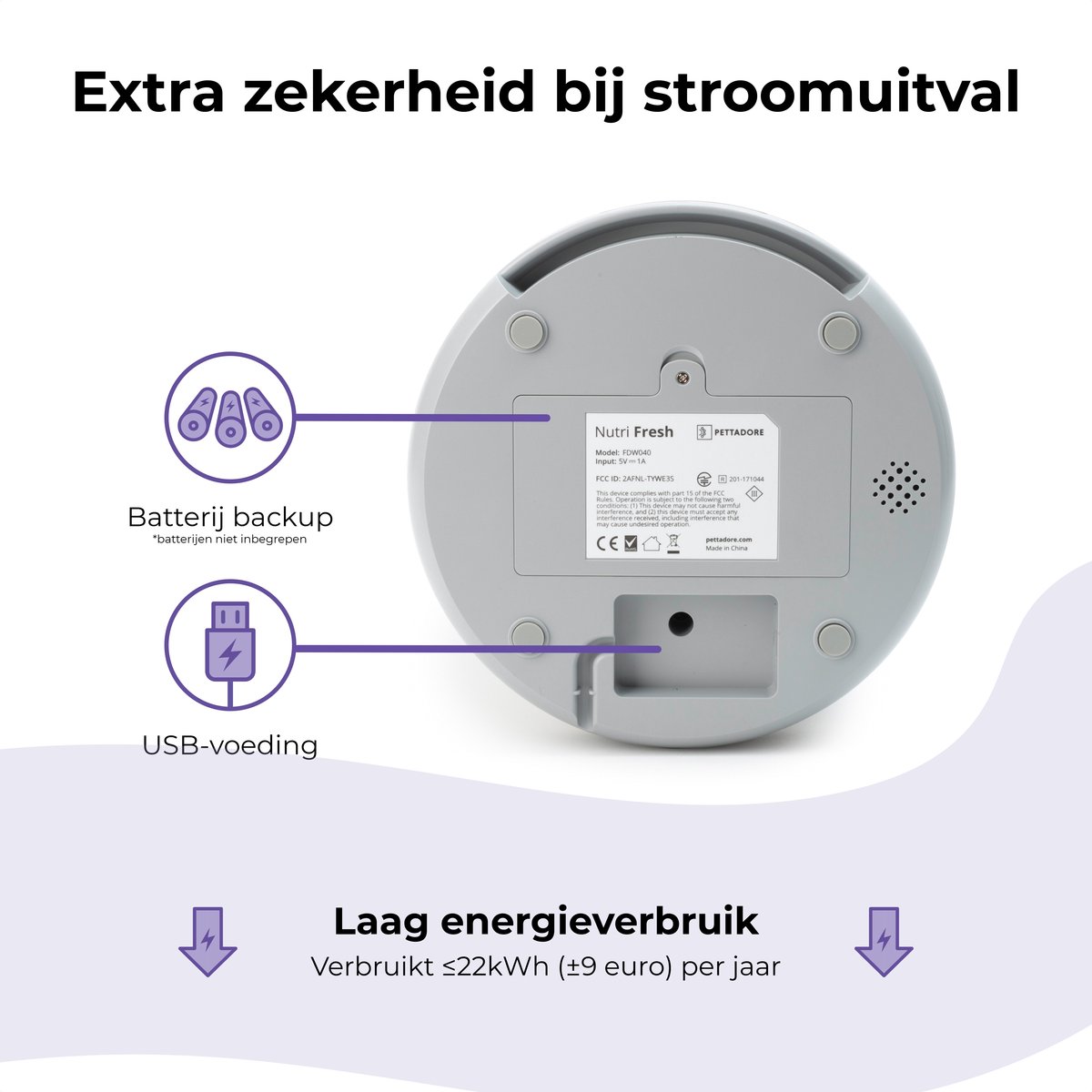 Pettadore Nutri Fresh 2 - Automatische Voerbak Kat/Hond - Voerautomaat - Smart en Vershoudend - 2.6L thumbnail 5