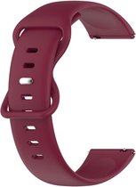 By Qubix Solid color sportband 20mm - Bordeaux - Geschikt voor Samsung Galaxy Watch 6 - Galaxy Watch 6 Pro - Galaxy Watch 5 - Galaxy Watch 5 Pro - Galaxy Watch 4 - Galaxy Watch 4 Classic - Active 2 - Watch 3 (41mm)