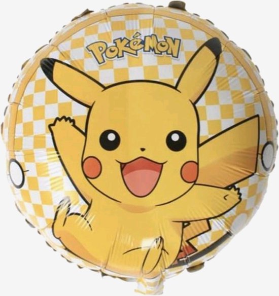 Pokemon ballon 45 cm Geel-Wit verjaardag-thema feest. 1 + 1 gratis!!!