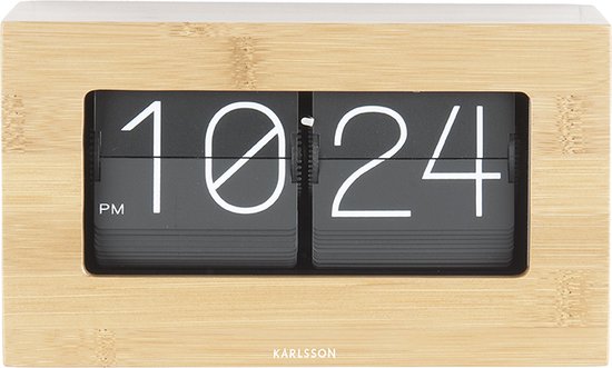 Karlsson - Boxed - Tafelklok - Boxed Flip - Bamboe - 7x11,5x20,5cm